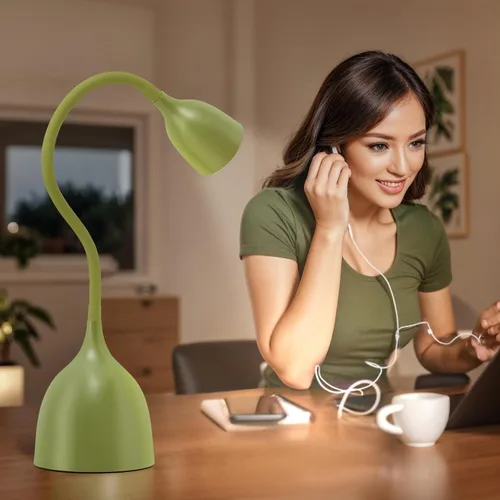 Vista 5 de Lámpara de Escritorio de Cuello de Cisne EJIAXIN 360° Luz de Lectura LED Flexible Lámpara de Escritorio Pequeña para Espacios Pequeños Lámpara