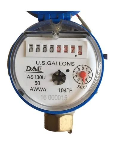 Vista 10 de Medidor de agua DAE AS200U-75P con salida de pulso, acoplamientos NPT de 3/4", medición en galones