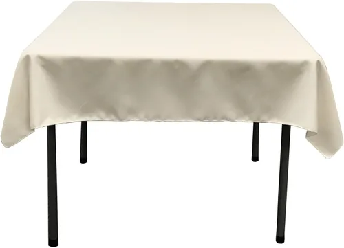 Vista 92 de LA Linen. Mantel cuadrado de popelina de poliéster