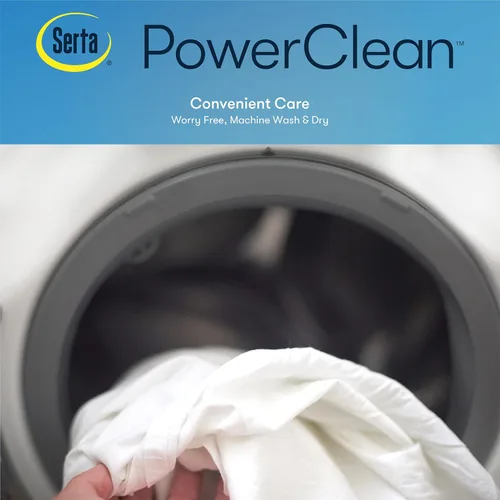 Vista 6 de SERTA Power Clean - Protector de colchón acolchado de triple acción, impermeable, protección que absorbe la humedad con bolsillo profundo de 15