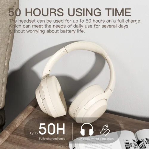 Vista 4 de iKF Auriculares inalámbricos T1, tiempo de reproducción de 50 horas, graves negro (Black 1.0)