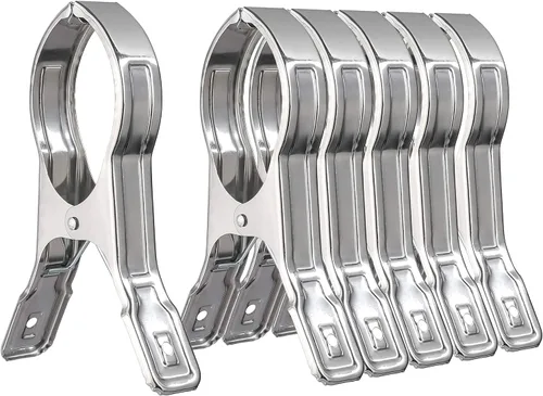 Vista 9 de WEBI, ganchos con forma de pinzas para ropa, para colgar fotos o toalla, Plateado