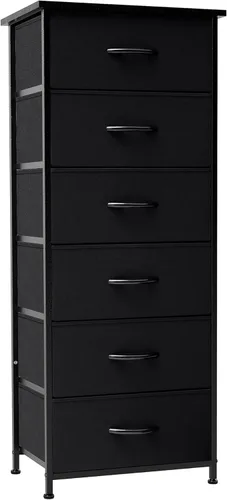 Vista 12 de Crestlive Products Cómoda para dormitorio con 6 cajones, cajonera alta, cómodas blancas muebles de dormitorio, unidad organizadora de almacenamiento