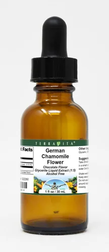 TerraVita Extracto líquido de glicerita de flor de manzanilla alemana (1:5), sabor a chocolate (1 oz, ZIN: 522260)
