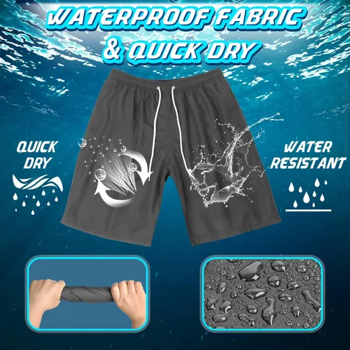 Vista 3 de Traje de baño para hombre, de secado rápido, con forro de malla, divertido traje de baño