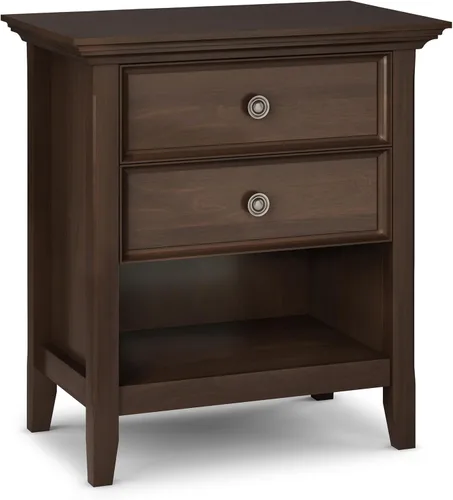 Vista 22 de SIMPLIHOME Mesa de noche Amherst - Mesa de noche de 24 pulgadas de ancho en madera maciza color blanco, mesa auxiliar o de cabecera para dormitorio
