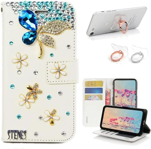 Vista 10 de STENES Bling - Funda de piel con soporte para anillos, diseño 3D hecho a mano, 2 unidades, SBLDwRSSeries-18