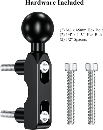Vista 5 de BRCOVAN Aluminum Alloy Mount Base with 1'' TPU Ball for Motorcycle Brake/Clutch Reservoir Compatible with RAM Mounts B Size 1'' Ball Double Socket