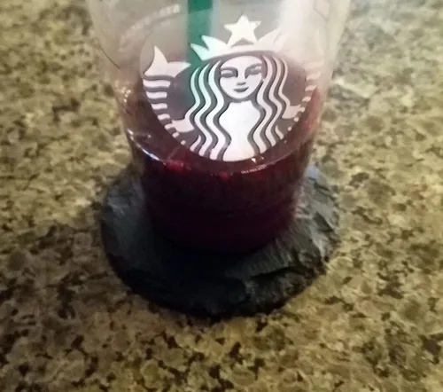 Vista 3 de Level Up Your Man Cave: Posavasos rústicos para los entusiastas de la motocicleta, pizarra redonda, juego de 4