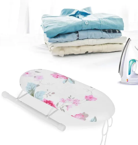 Vista 3 de Mini tabla de planchar, puños plegables para viajes, hogar, mesa, mesa, tabla de planchar para el hogar, hotel, al aire libre