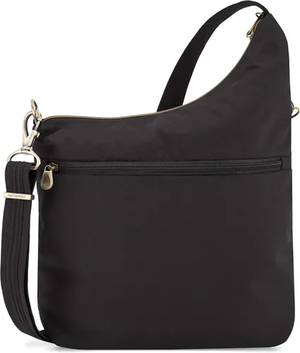 Vista 5 de Travelon Bandolera antirrobo con 3 compartimentos, Negro -, Antiguo, clásico