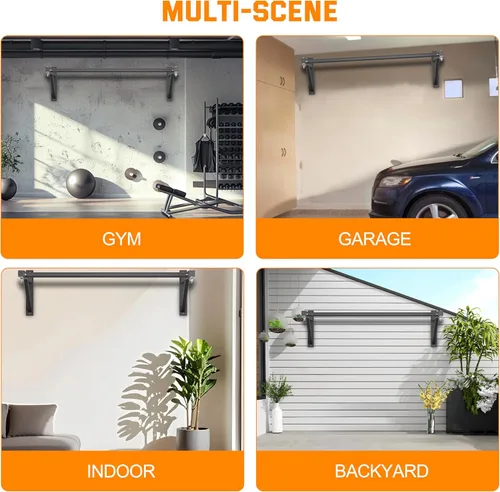 Vista 8 de Pull Up Bar Wall Mounted, Heavy Duty 650 lbs Capacity Chin Up Bar, 48" Multi-Grip Strength Training Pull-up Bars, for Home Gym Garage/Backyard Total