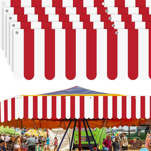 Vista 15 de Preboun 3 piezas de decoración de toldo de carnaval, tienda de campaña de circo, decoraciones colgantes de carnaval, pancarta de concesión, toldo