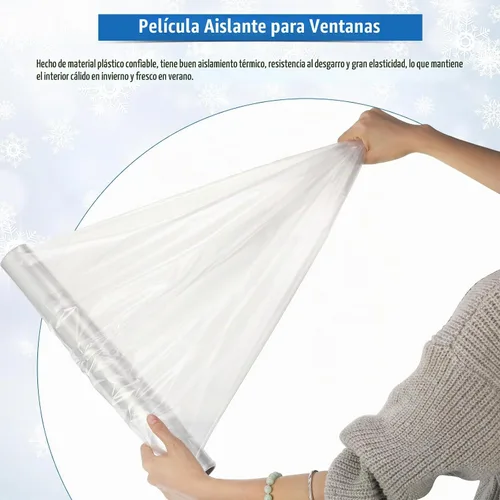 Vista 6 de Frienda Kit de aislamiento de ventana de 2 rollos para invierno, cada rollo de 62 x 210 pulgadas, kit de aislamiento de plástico para ventanas