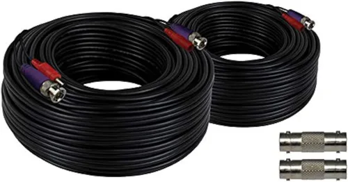 Night Owl Cable de extensión de video/alimentación clasificado para paredes de 100 pies con adaptador de extensión