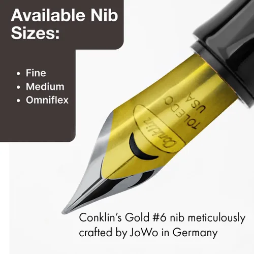 Vista 7 de Conklin Duragraph - Pluma estilográfica ámbar, punta media de oro macizo de 14 quilates, elegante herramienta de escritura con acabado ámbar cálido