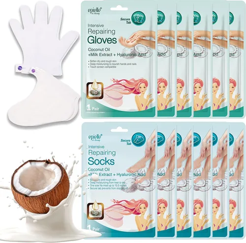 Epielle Mascarillas reparadoras intensivas para manos y pies, restauran e hidratan la piel seca y agrietada, regalos de cuidado personal para Guantes