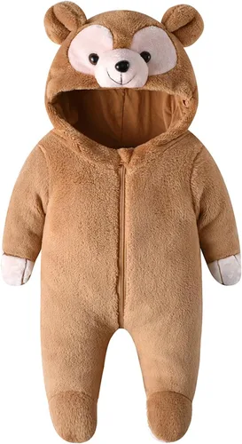 Vista 2 de Dcohmch Disfraz de Navidad para bebé niño y niña, lindo overol de elfo verde, disfraz de cosplay para niños pequeños