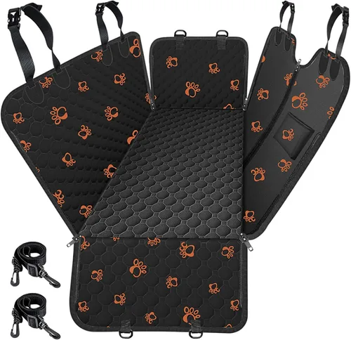 Vista 16 de Mancro Funda de asiento de automóvil para perro para asiento trasero, 2026 mejorada 600D, resistente, impermeable y resistente a los arañazos