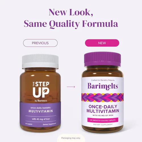 Vista 7 de BariMelts Multivitamínico bariátrico una vez al día con hierro, 60 comprimidos recubiertos fáciles de tragar (suministro para 2 meses)