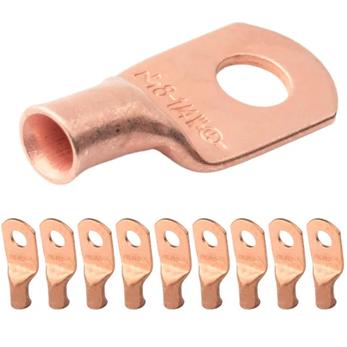 Vista 197 de SELTERM - 5 terminales de anillo resistentes para cable de batería, calibre 1/0 AWG, pernos de 1/2 pulgadas, terminales de calibre 0, ojales