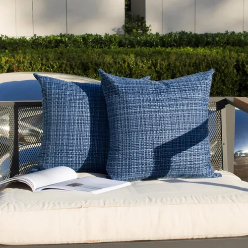 Vista 20 de Kevin Textile - Juego de 2 fundas de almohada decorativas para exteriores, impermeables, para jardín, patio, tienda de campaña, sofá, de 16 x 16