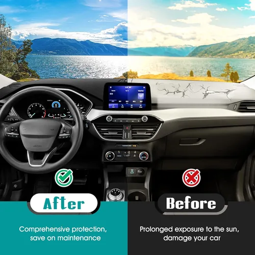 Vista 412 de FIILINES - Cubierta para tablero, accesorio para tablero de malla antideslizante, parasol sin reflejos y protector compatible con Toyota Tundra