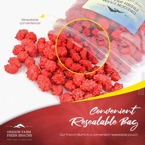 Vista 2 de Oregon Farm Fresh Snacks French Burnt Peanuts - Classic Old Fashioned Sweet and Salty Crunchy Spanish Snack - Bulk Red Candy for Candy Jar or