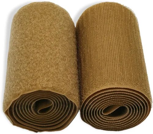 Vista 81 de Cinta de velcro beige de nailon de 1 pulgada de ancho, no adhesiva, 5 yardas de longitud, juego de cierres de cinta entrelazada para bolsos, ropa