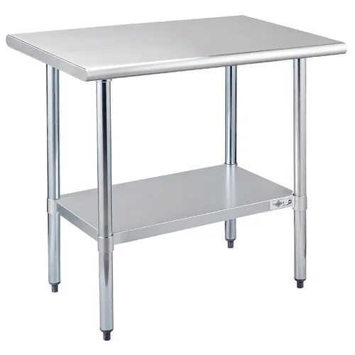 Vista 9 de Profeeshaw mesa de trabajo, de uso comercial, de acero inoxidable NSF con protector contra salpicaduras y estante inferior, para cocina, restaurante