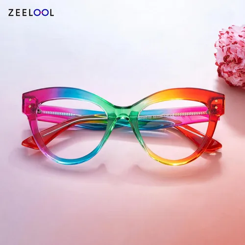 Vista 2 de Zeelool Gafas de bloqueo de luz azul con estilo ojo de gato para mujer Rosalee ZJGT701440