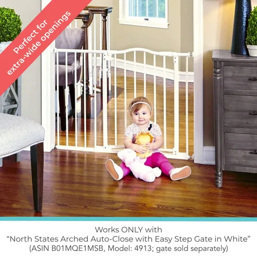 Vista 4 de Toddleroo by North States Extensión de 7.25 pulgadas para "cierre automático arqueado con puerta de bebé Easy Step". Se adapta a aberturas de hasta