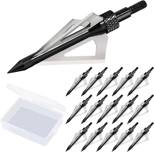 Vista 8 de Hunting Broadheads with 3 Fixed Blade 100 Grain Screw-in Archery Broadheads Compatible with Crossbows,Recurve and Compound Bows