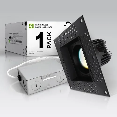 Vista 20 de ASD Trimless Gimbal - Iluminación LED empotrable de 2 pulgadas, 8 W 120 V, luz de techo direccional regulable ajustable con caja de conexión, 5 CCT