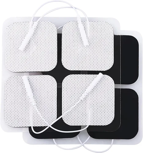 LotFancy Almohadillas de electrodos para unidad TENS, 40 piezas de 2"x2" para estimulador muscular EMS, electroterapia, almohadillas TENS