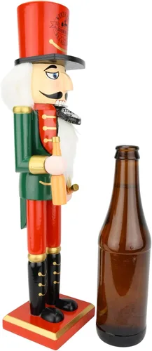 Vista 9 de Tree Buddees Beercracker Abridor de Botellas Cascanueces de 15" de Alto Funcional Apertura de Botellas y Decoración Festiva Navideña Bottlecracker