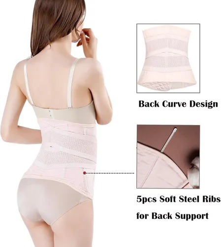 Vista 4 de Faja postparto, cinturón de recuperación de cesárea, soporte para la espalda, venda abdominal, banda para el vientre, ropa moldeadora.