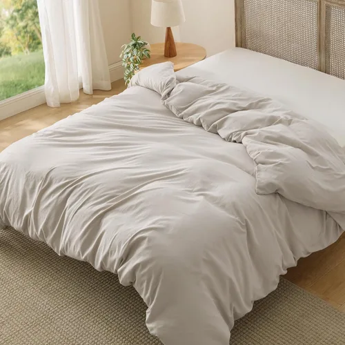 Vista 80 de Bedsure Funda de edredón de tamaño King suave y prelavada, gris oscuro, 3 piezas, 1 funda de edredón de 104 x 90 pulgadas con cremallera y 2 fundas