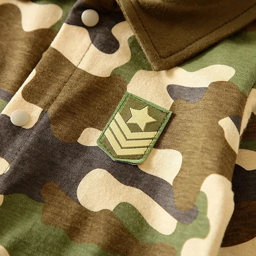 Vista 5 de Newborn Baby Jumpsuit Long Sleeve Army Green Marines Romper Baby Clothes 1-24 Months