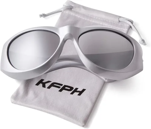 Vista 6 de Y2K - Gafas de sol punk para mujer, diseño geométrico envolvente, estilo punk hip hop, gafas de sol