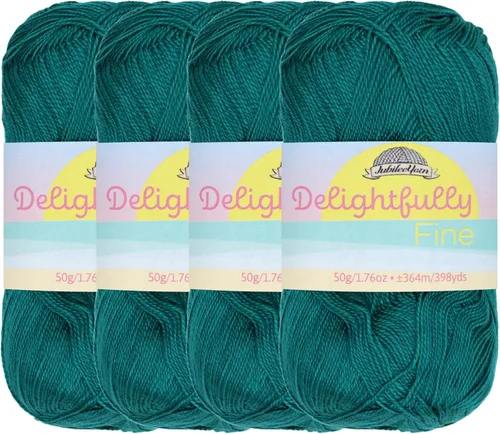 Vista 53 de JubileeYarn - Ovillo de hilo deliciosamente fino, 1.76 oz/madeja de rayón de bambú, color rosa polvo, 4 madejas