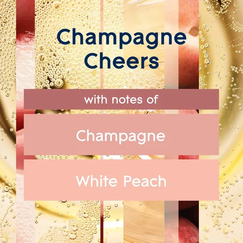 Vista 3 de Glade Champagne Cheers - Vela de 3 mechas impregnada con aceites esenciales, ambientador, 3 unidades, 6.8 onzas cada uno