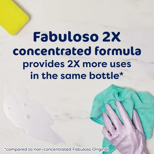 Vista 7 de Fabuloso Limpiador multiusos y limpiador de suelos, concentrado 2 veces, aroma a lavanda, 56 onzas líquidas