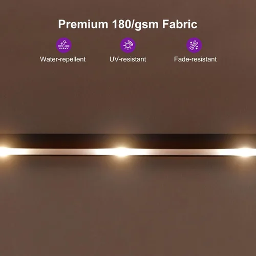 Vista 70 de PURPLE LEAF - Sombrilla de mercado de patio de 13 pies con base rectangular doble cara, sombrilla de mesa para exteriores con manivela, 12 varillas