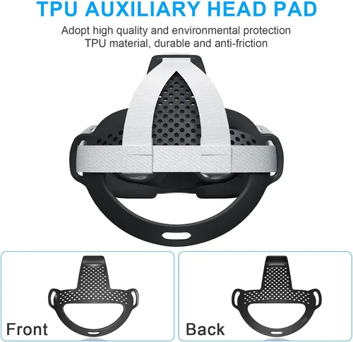 Vista 3 de VR Head Strap Pad for Quest 3 Headset Accessories, TPU Head Strap Cushion for Quest 3 Head Strap, Bracket for The Back of The Head Headstrap (Black)