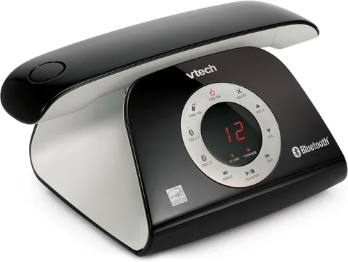 Vista 15 de VTech VS122 DECT 6.0 Teléfono inalámbrico de diseño retro con sistema de contestador, bloqueador inteligente de llamadas y conexión Bluetooth a