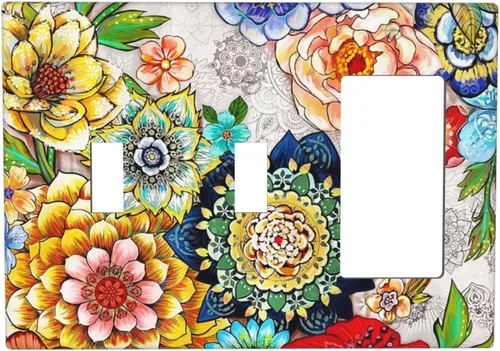 Vista 118 de Placa de pared dúplex de receptáculo de dispositivo de 1 gang de madera envejecida blanca gris con veta de tablón, cubierta de enchufe eléctrico