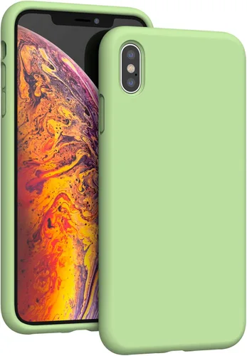 K TOMOTO Funda compatible con iPhone Xs Max de 6.5 pulgadas, goma de gel de silicona líquida de protección contra caídas, cuerpo completo con