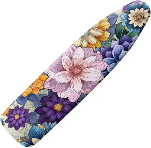 Vista 14 de Funda floral a prueba de arañazos para tablas de planchar de tamaño estándar, reflectante, con 3 ganchos y bucles para decoración de tablas de 15 x