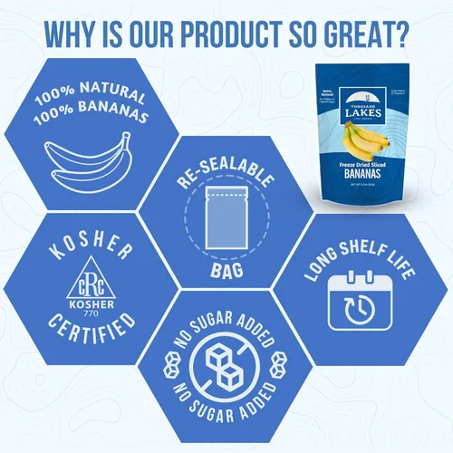 Vista 3 de Thousand Lakes Frutas liofilizadas (plátano, paquete de 2 paquetes de 3.2 onzas)
